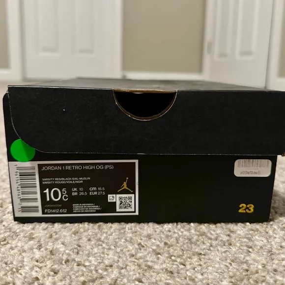 2022 Air Jordan 1 Retro High OG PS Chicago Lost &amp; Found 10.5C 10 1/2 Little Kid