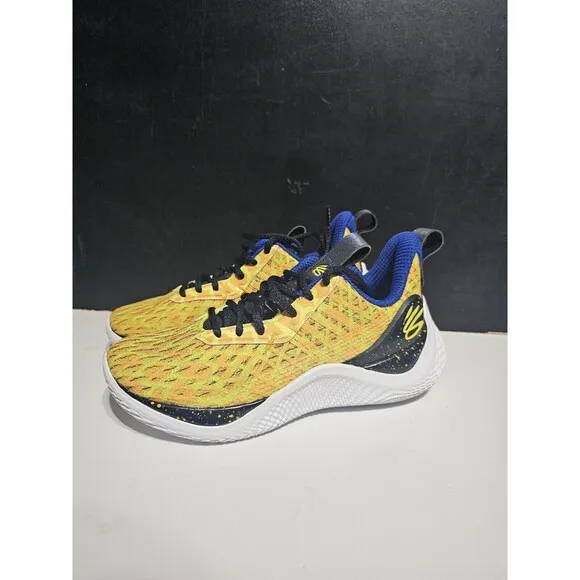 6Y Under Armour GS Curry 10 Bang Bang Yellow Youth Kids 3026294-701 White New