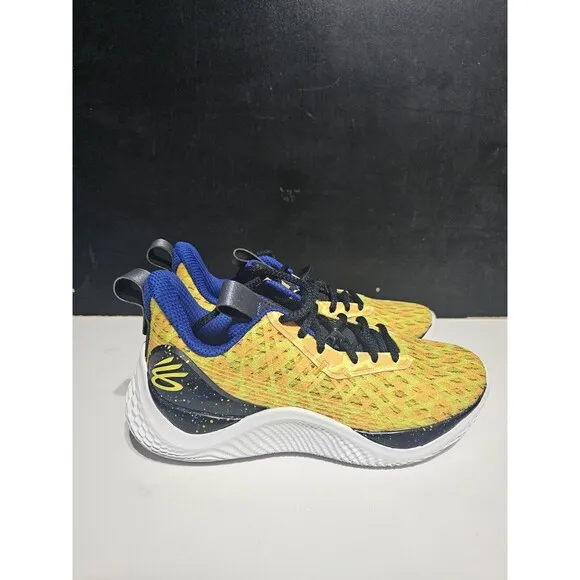 6Y Under Armour GS Curry 10 Bang Bang Yellow Youth Kids 3026294-701 White New