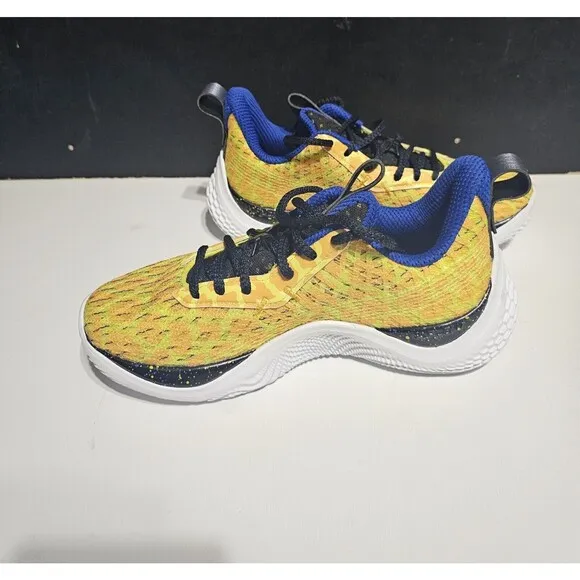 6Y Under Armour GS Curry 10 Bang Bang Yellow Youth Kids 3026294-701 White New
