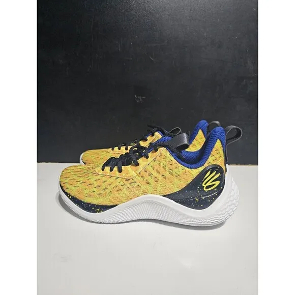 6Y Under Armour GS Curry 10 Bang Bang Yellow Youth Kids 3026294-701 White New