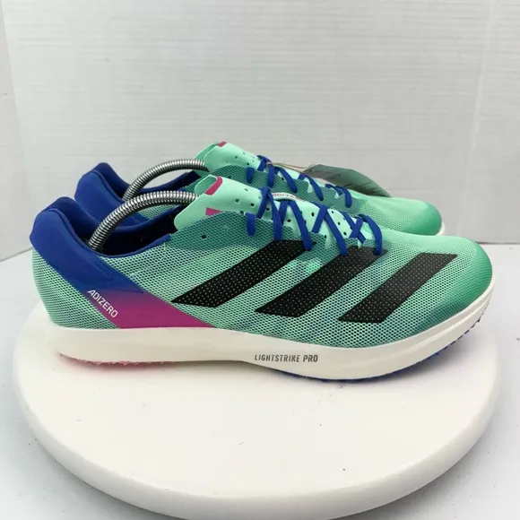 Adidas Adizero Avanti TYO Track Field Shoes Spikes Mens 12 Green Blue GV9073 NEW
