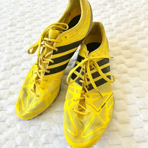 ADIDAS Adizero Prime Accelerator Yellow/Black Sprint Track Spikes - Mens 9.5