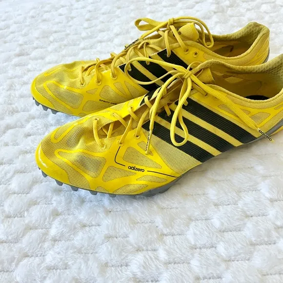 ADIDAS Adizero Prime Accelerator Yellow/Black Sprint Track Spikes - Mens 9.5