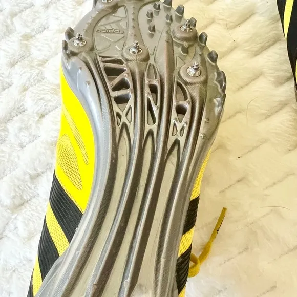 ADIDAS Adizero Prime Accelerator Yellow/Black Sprint Track Spikes - Mens 9.5