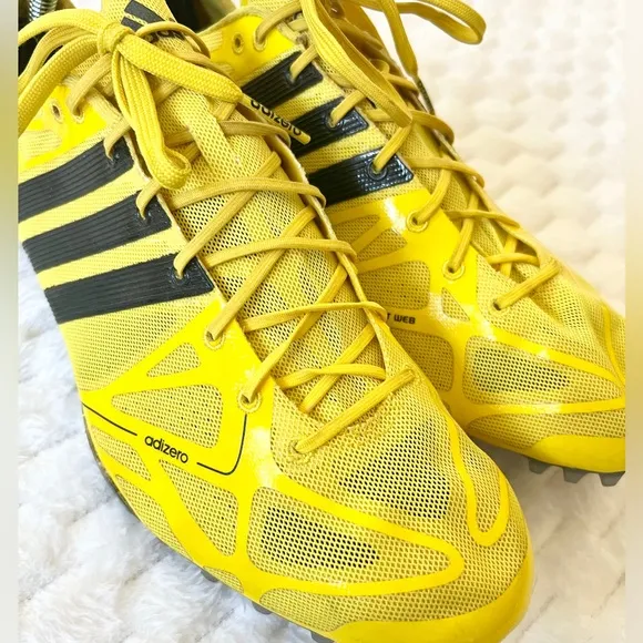 ADIDAS Adizero Prime Accelerator Yellow/Black Sprint Track Spikes - Mens 9.5