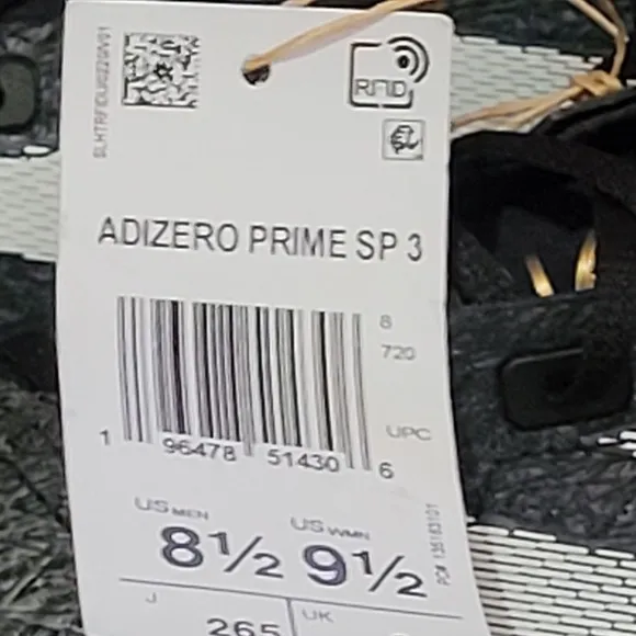 adidas Adizero Prime SP 3 Track-Field Spikes Shoes Men's 8.5 Black IG4330 NEW
