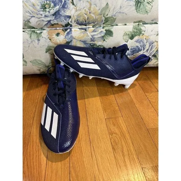Adidas Adizero Scorch Football Cleats Navy Blue/White FX4250 Men's Size 13