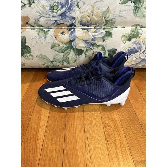 Adidas Adizero Scorch Football Cleats Navy Blue/White FX4250 Men's Size 13