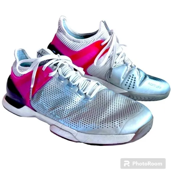 Adidas Adizero Ubersonic 2 LTD Edition Silver Pink Men’s Tennis Shoe Size 10 EUC