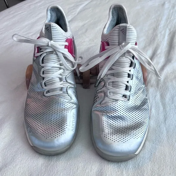 Adidas Adizero Ubersonic 2 LTD Edition Silver Pink Men’s Tennis Shoe Size 10 EUC