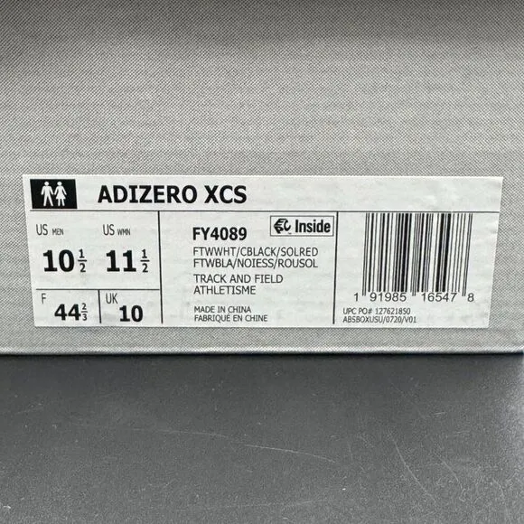 Adidas Adizero XCS 'White Solar Red' Track shoes