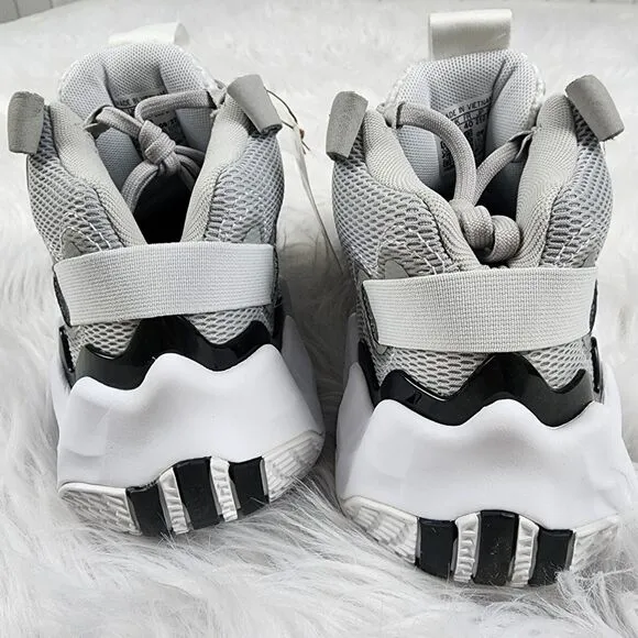 Adidas Basketball Shoes Exhibit B Size 8 Mid Top Grey, Core Black, Cloud White