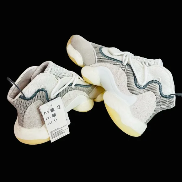 Adidas Crazy BYW BD8014 White Grey Boost Kobe Bryant Basketball Shoes Men Sz 4.5