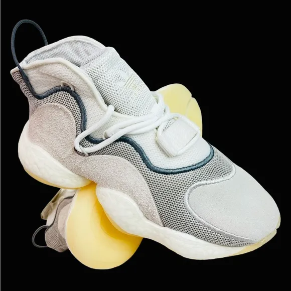 Adidas Crazy BYW BD8014 White Grey Boost Kobe Bryant Basketball Shoes Men Sz 4.5