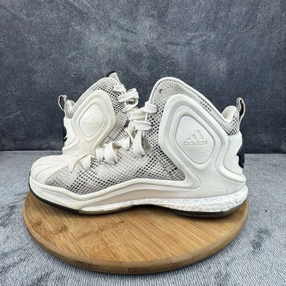 Adidas D Rose Boost Shoes Mens Size 9 White Tan Basketball Training Sneakers