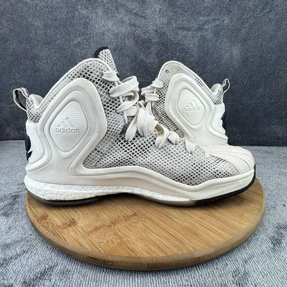 Adidas D Rose Boost Shoes Mens Size 9 White Tan Basketball Training Sneakers