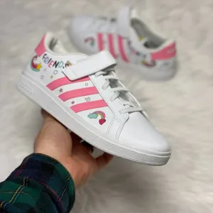 Adidas Disney x Grand Court Minnie El K GS Girl Shoes White Pink GY6629 NEW Sz 7