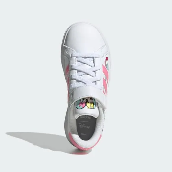 Adidas Disney x Grand Court Minnie El K GS Girl Shoes White Pink GY6629 NEW Sz 7
