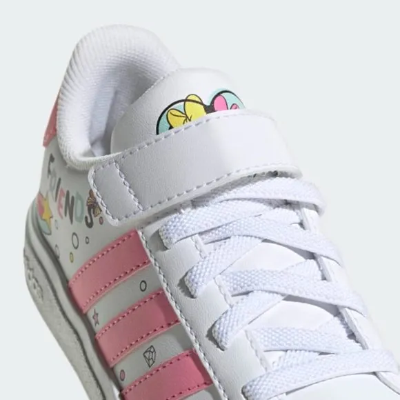 Adidas Disney x Grand Court Minnie El K GS Girl Shoes White Pink GY6629 NEW Sz 7