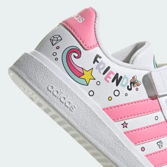 Adidas Disney x Grand Court Minnie El K GS Girl Shoes White Pink GY6629 NEW Sz 7