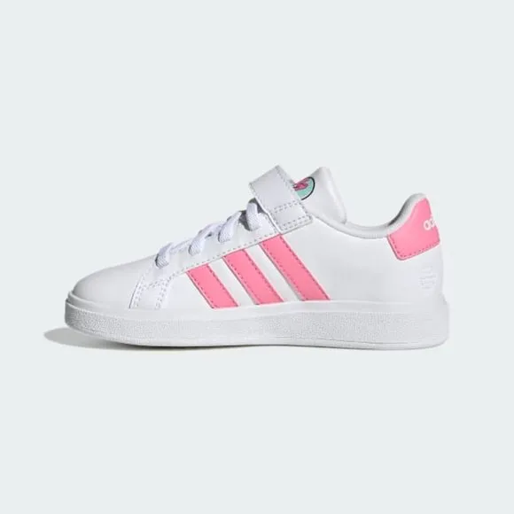 Adidas Disney x Grand Court Minnie El K GS Girl Shoes White Pink GY6629 NEW Sz 7