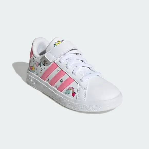 Adidas Disney x Grand Court Minnie El K GS Girl Shoes White Pink GY6629 NEW Sz 7