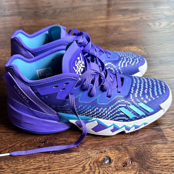 Adidas D.O.N. ISSUE #4 Basketball Shoes•Donovan Mitchell•Color:Purple/White/Aqua