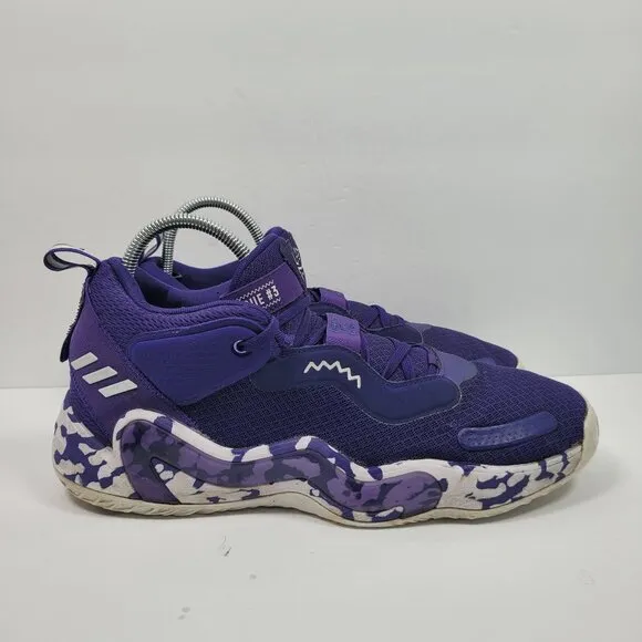 Adidas Donovan Mitchell Issue 3 Men's Purple Camouflage Shoes GW7915 US Sz 12.5