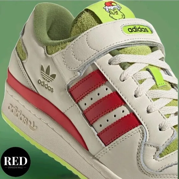 Adidas Dr. Seuss x Forum Low The Grinch Cream White Shoes - Men's Size 10.5