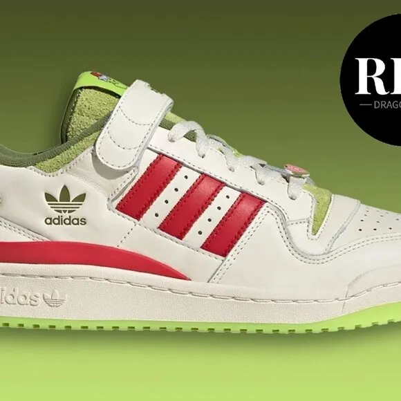 Adidas Dr. Seuss x Forum Low The Grinch Cream White Shoes - Men's Size 10.5