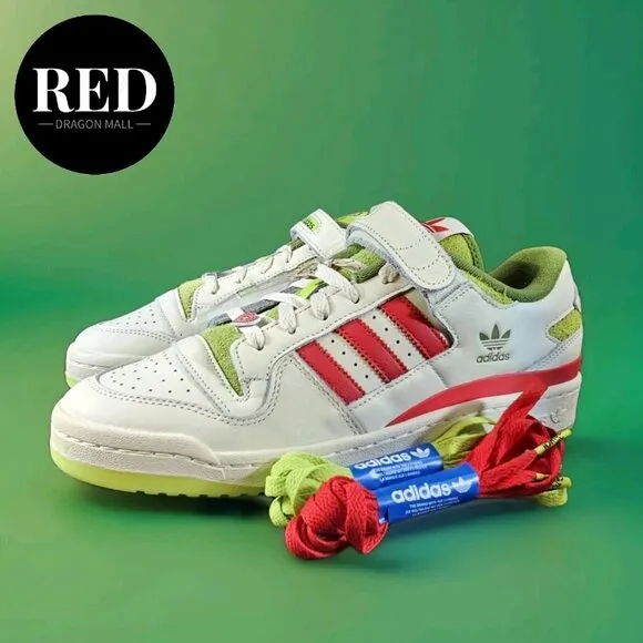 Adidas Dr. Seuss x Forum Low The Grinch Cream White Shoes - Men's Size 10.5