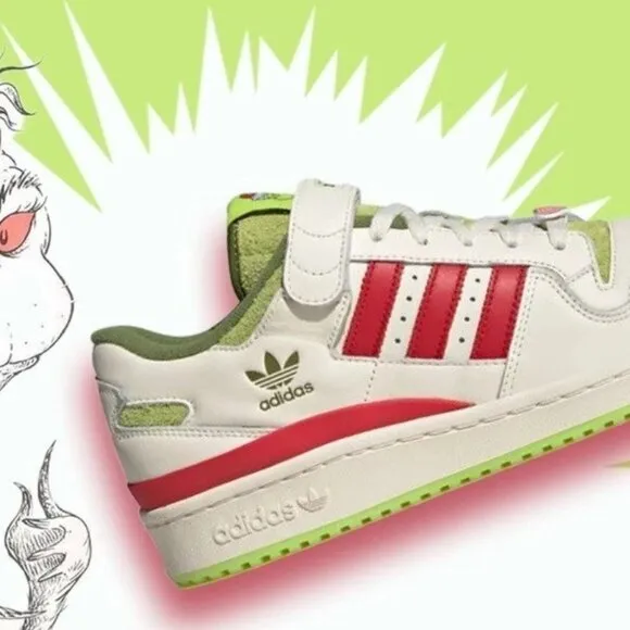 Adidas Dr. Seuss x Forum Low The Grinch Cream White Shoes - Men's Size 10.5