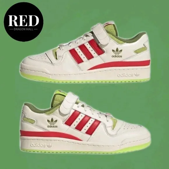 Adidas Dr. Seuss x Forum Low The Grinch Cream White Shoes - Men's Size 10.5