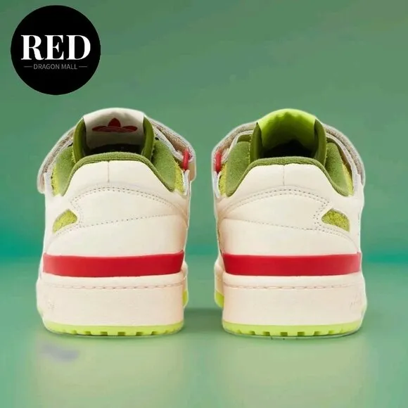 Adidas Dr. Seuss x Forum Low The Grinch Cream White Shoes - Men's Size 10.5