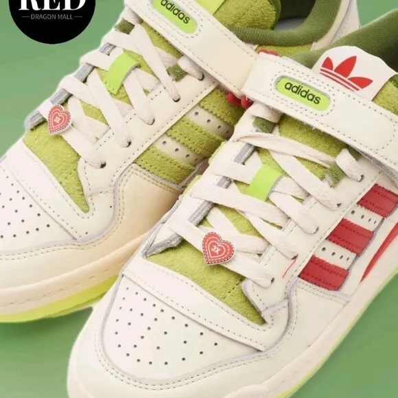 Adidas Dr. Seuss x Forum Low The Grinch Cream White Shoes - Men's Size 10.5