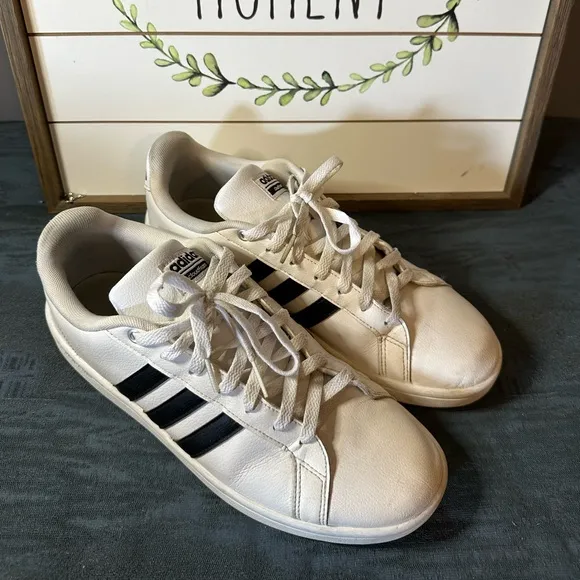 Adidas Grand Court Men’s Tennis Shoes White/Black Retro Sneakers
