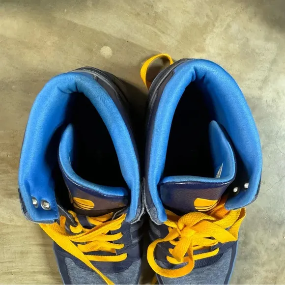 Adidas Hard Court hi top tennis shoes men's 10.5 blue orange sneakers designer