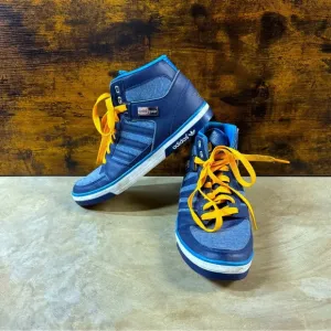 Adidas Hard Court hi top tennis shoes men's 10.5 blue orange sneakers designer
