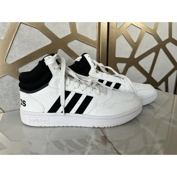 Adidas HOOPS 3.0 MID CLASSIC VINTAGE SHOES Men 9.5 Sneakers White