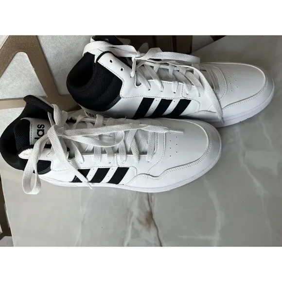 Adidas HOOPS 3.0 MID CLASSIC VINTAGE SHOES Men 9.5 Sneakers White