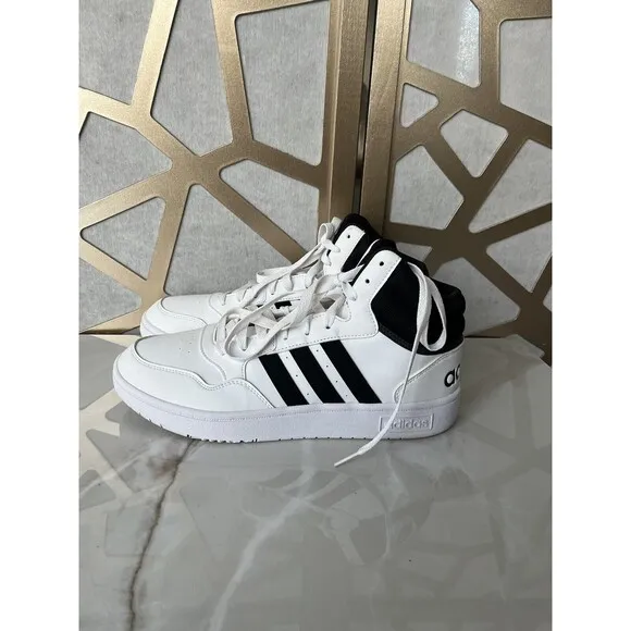 Adidas HOOPS 3.0 MID CLASSIC VINTAGE SHOES Men 9.5 Sneakers White