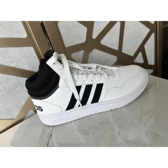 Adidas HOOPS 3.0 MID CLASSIC VINTAGE SHOES Men 9.5 Sneakers White