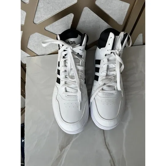 Adidas HOOPS 3.0 MID CLASSIC VINTAGE SHOES Men 9.5 Sneakers White
