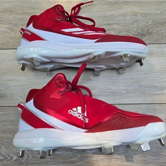 Adidas Icon baseball softball turf shoe red white sneaker size men's 8.5