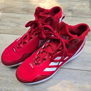 Adidas Icon baseball softball turf shoe red white sneaker size men's 8.5
