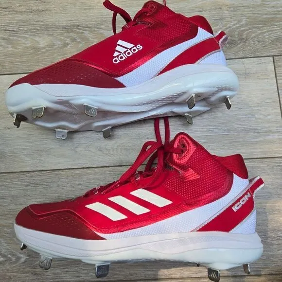 Adidas Icon baseball softball turf shoe red white sneaker size men's 8.5