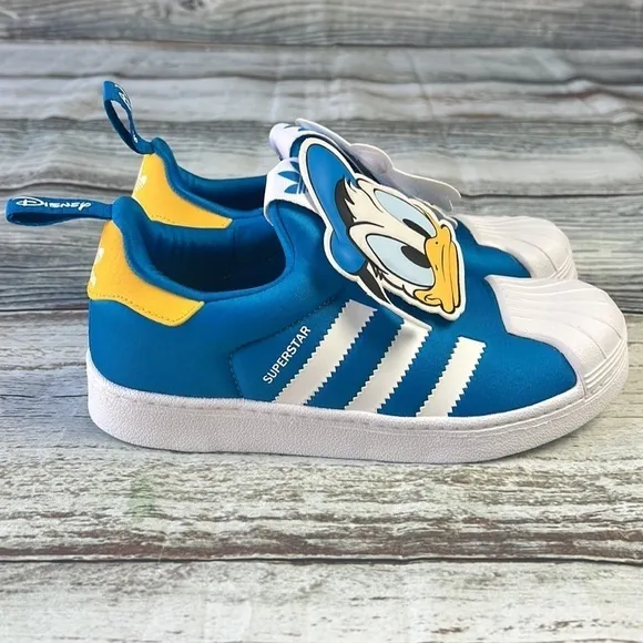 Adidas Kids' Originals Superstar 360 Blue, White and Yellow. Toddler Size 3.