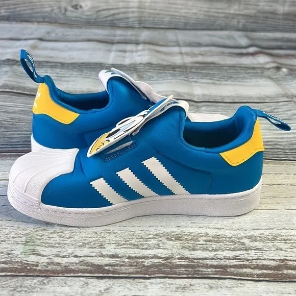 Adidas Kids' Originals Superstar 360 Blue, White and Yellow. Toddler Size 3.