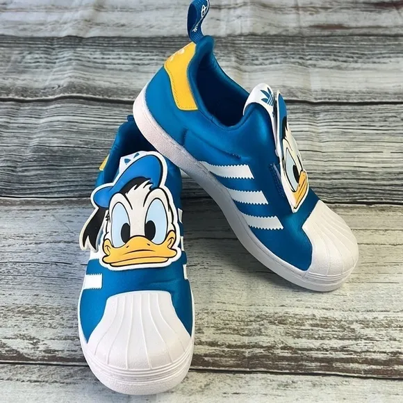 Adidas Kids' Originals Superstar 360 Blue, White and Yellow. Toddler Size 3.